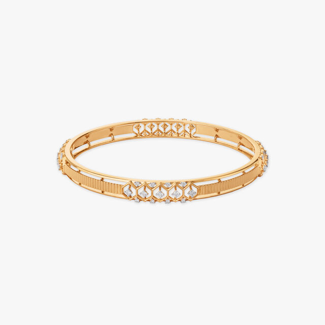 Modern Hexa Diamond Bangle 