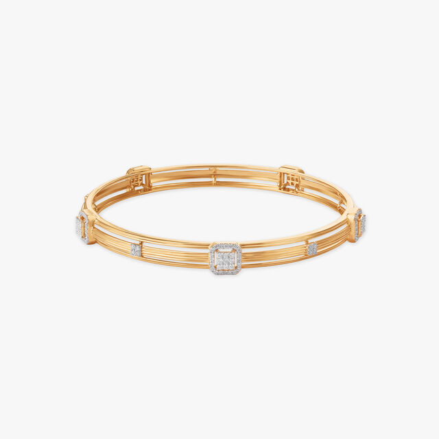 Square Halo Diamond Bangle 