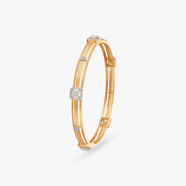 Square Halo Diamond Bangle 2