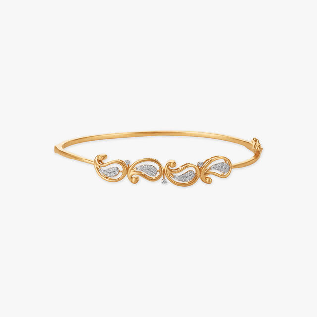 Twirling Paisley Diamond Bangle 