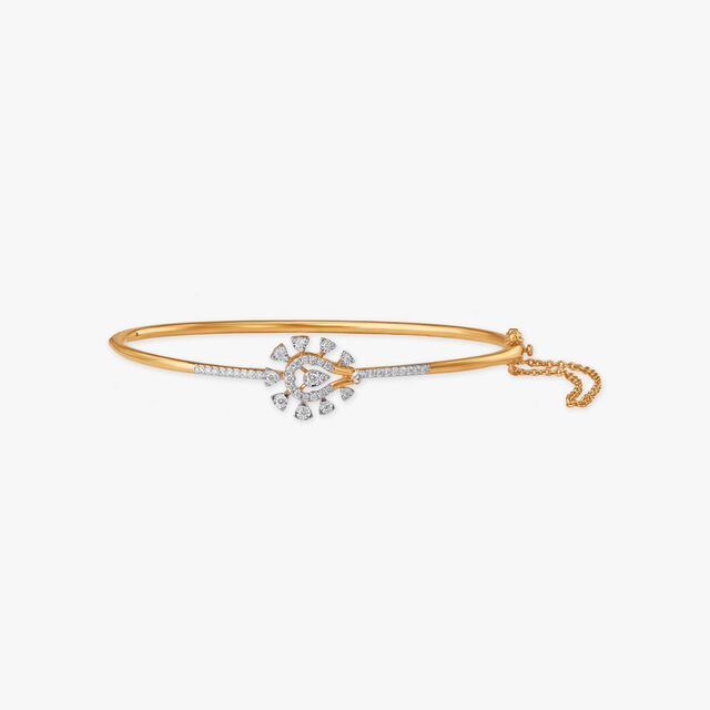 Contemporary Teardrop Diamond Bangle 