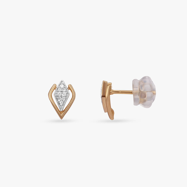 Sculpted Edge Diamond Stud Earrings 2