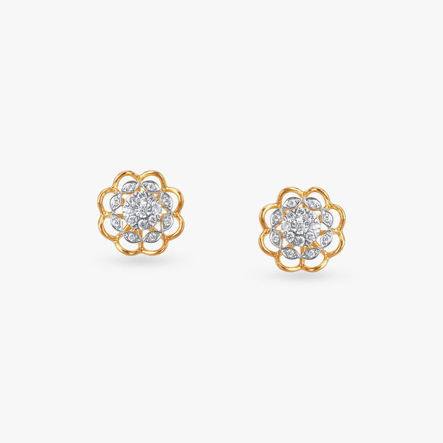 Vintage Bloom Diamond Pendant and Earrings Set 4