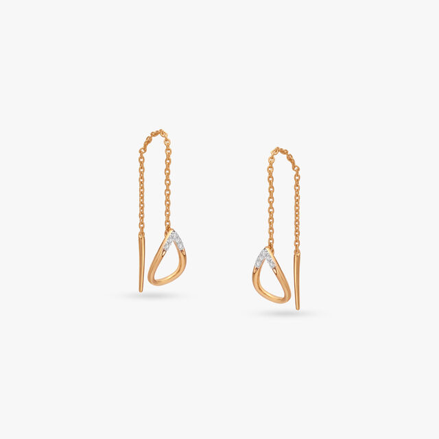 Grace Thread Diamond Drop Earrings