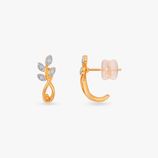 Bloom Twist Diamond Hoop Earrings
