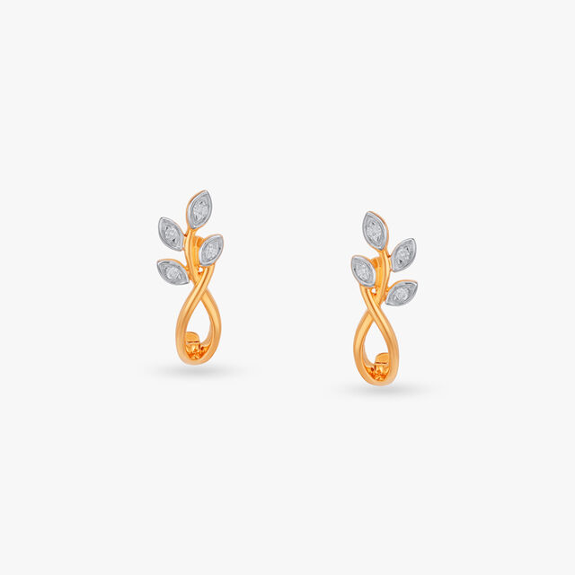 Bloom Twist Diamond Hoop Earrings