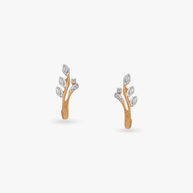 Bloom Arc Diamond Hoop Earrings