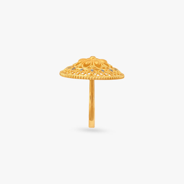 Lattice Daisy Gold Ring 