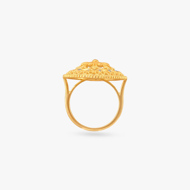 Lattice Daisy Gold Ring 2