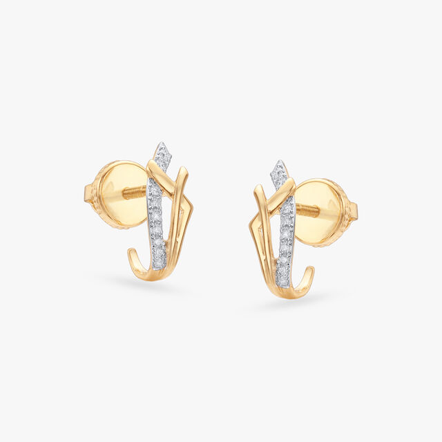 Ascent Curve Diamond Hoop Earrings