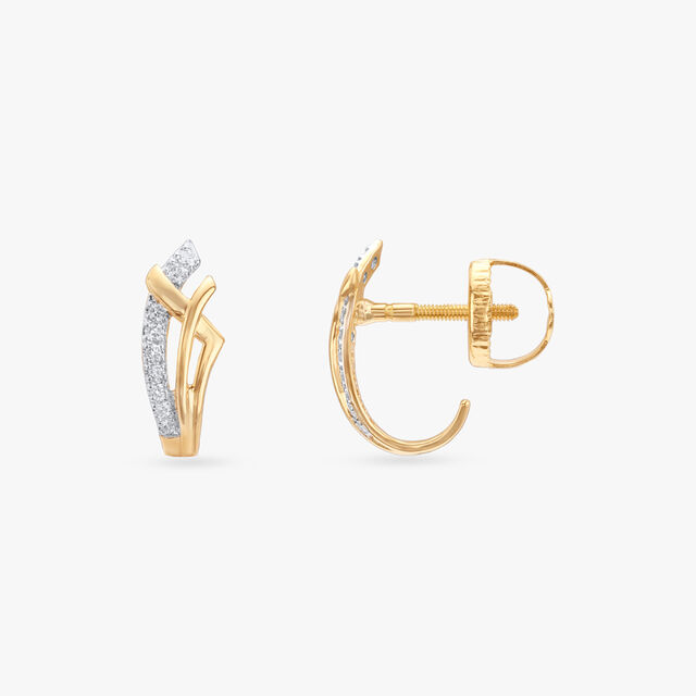 Ascent Curve Diamond Hoop Earrings