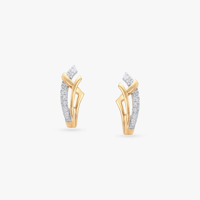 Ascent Curve Diamond Hoop Earrings