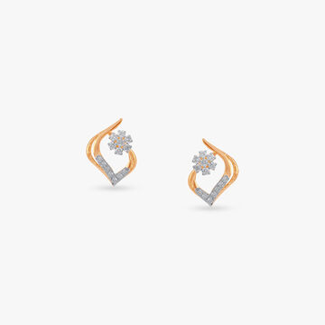 Bloom Curl Diamond Stud Earrings