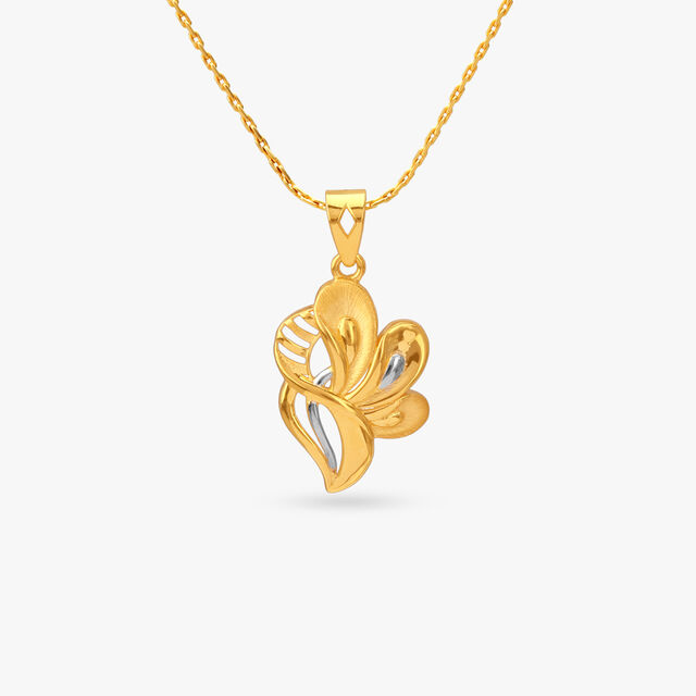 Flora Abstract Gold Pendant 