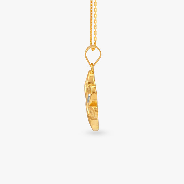 Flora Abstract Gold Pendant 2