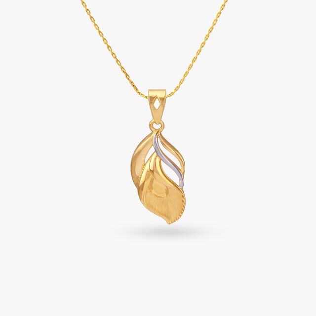 Whispering Leaf Gold Pendant 