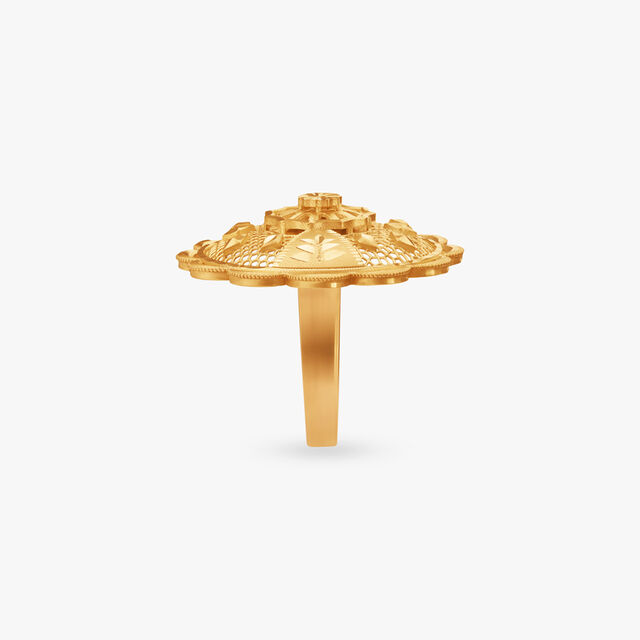 Sunburst Filigree Gold Ring