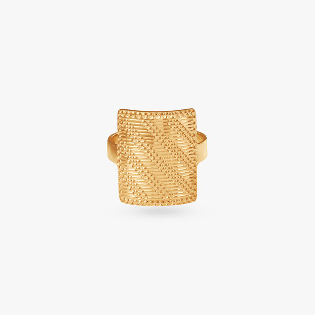 Radiant Engraved Gold Ring