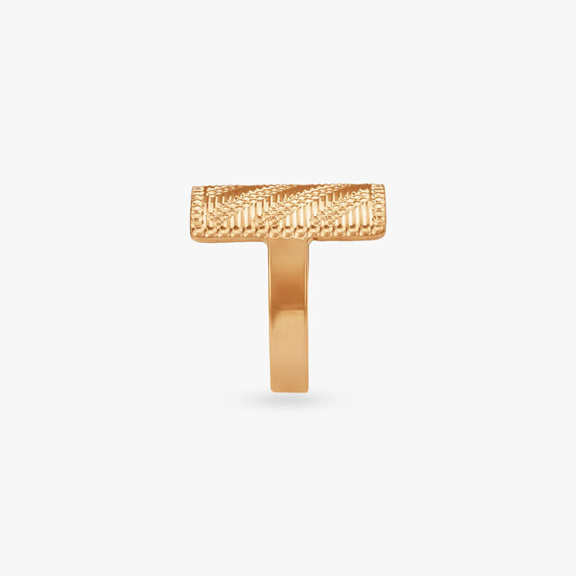 Radiant Engraved Gold Ring