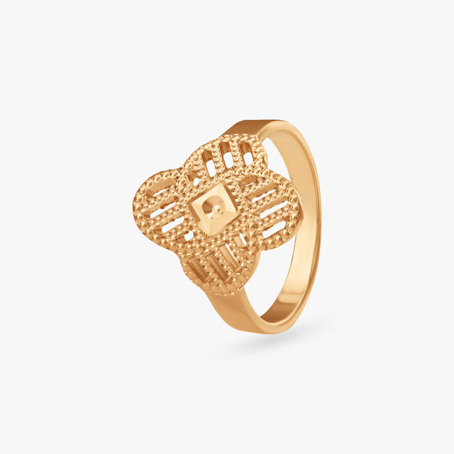Ornate Clover Gold Ring