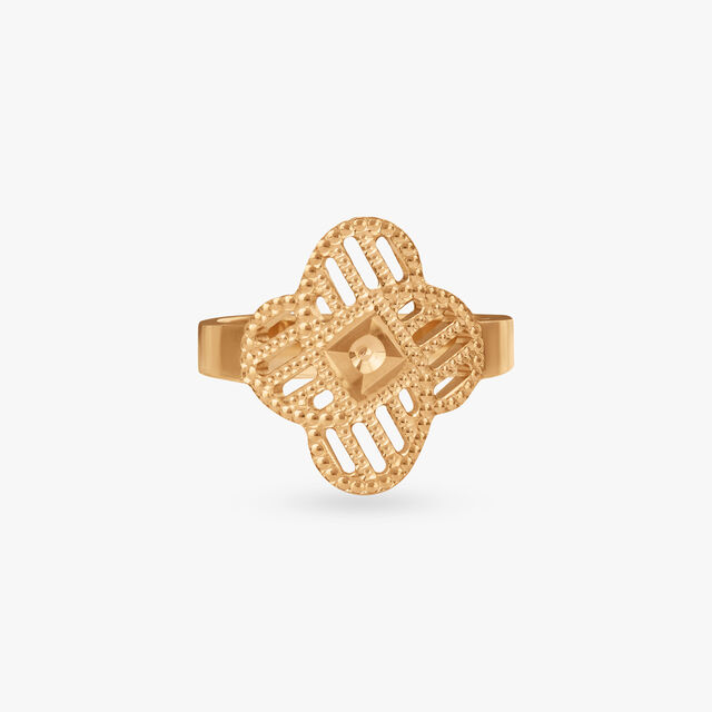 Ornate Clover Gold Ring