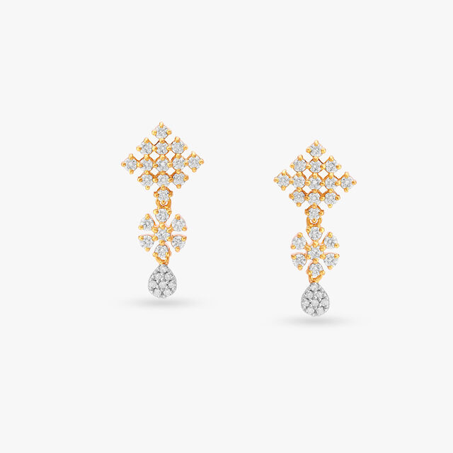 Radiant Diamond Drop Earrings 