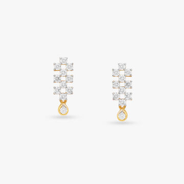 Geometric Diamond Drop Earrings