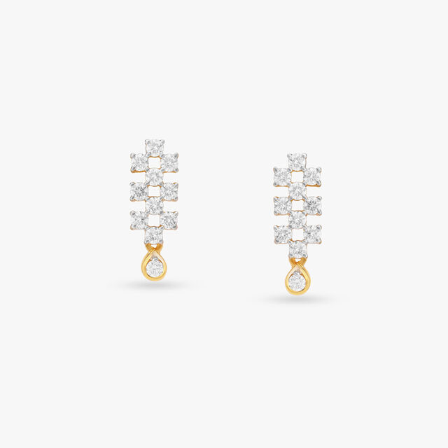 Geometric Diamond Drop Earrings 