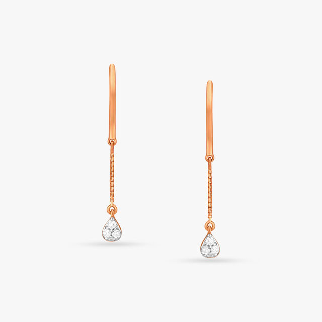 Luxe Sleek Diamond Drop Earrings 