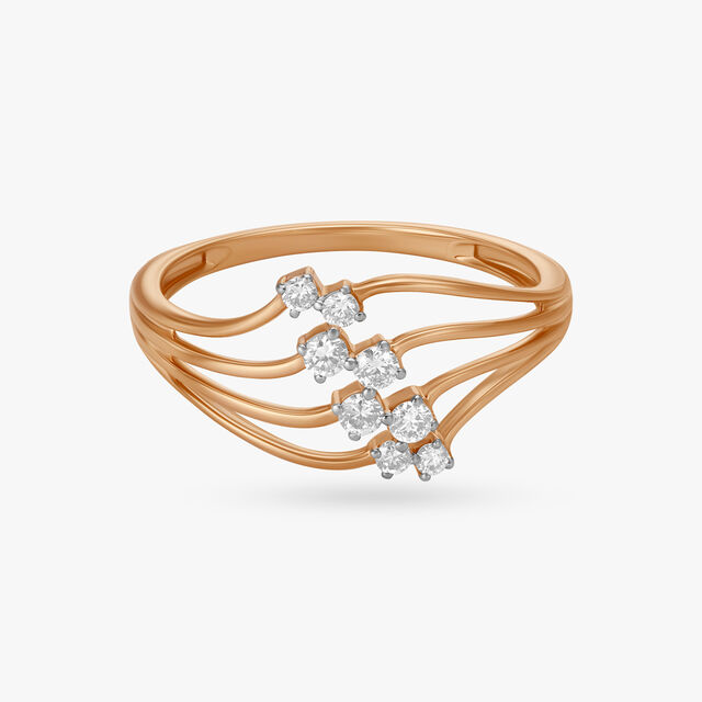 Slender Wave Diamond Ring