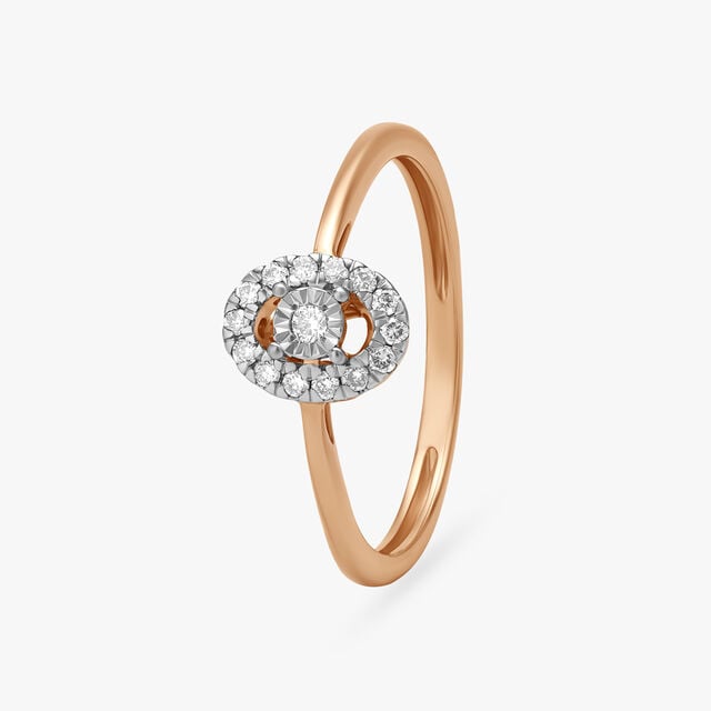 Oval Halo Diamond Finger Ring