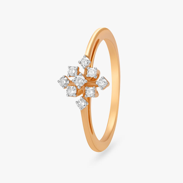 Geometric Cluster Diamond Finger Ring