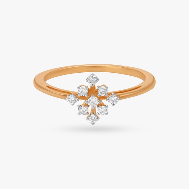 Geometric Cluster Diamond Finger Ring