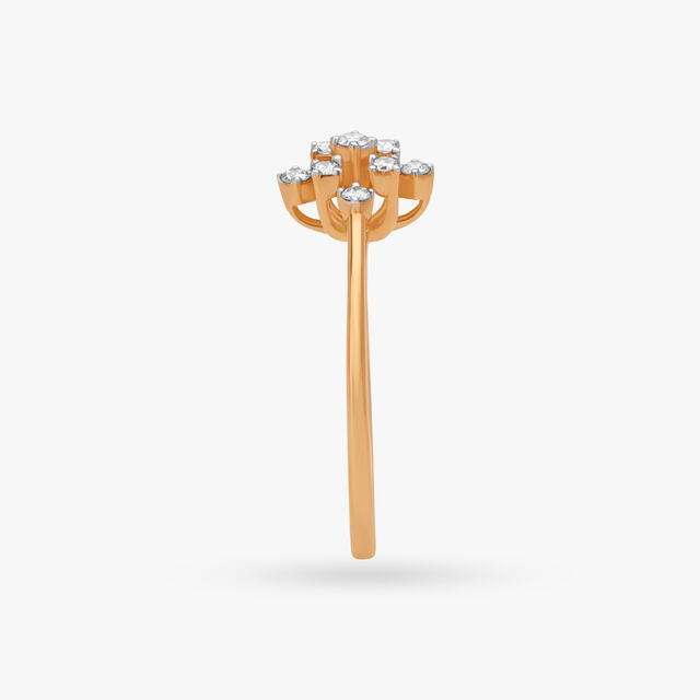 Geometric Cluster Diamond Finger Ring