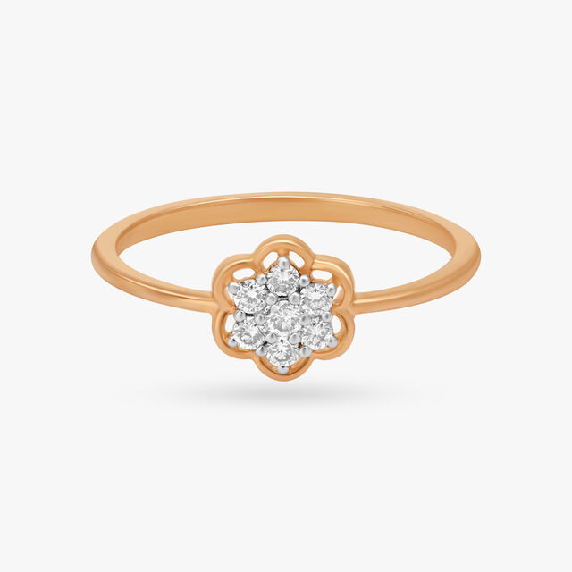 Floral Diamond Finger Ring