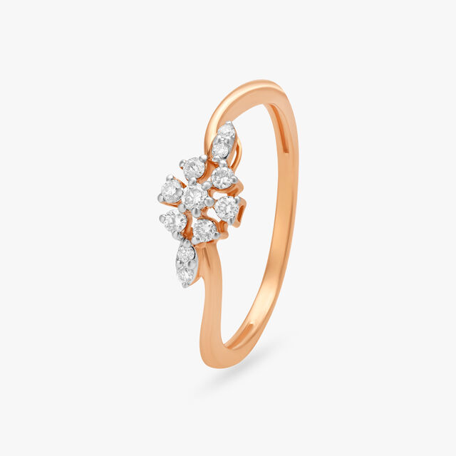 Radiant Blossom Diamond Finger Ring