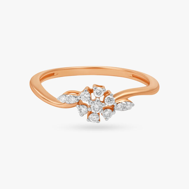 Radiant Blossom Diamond Finger Ring