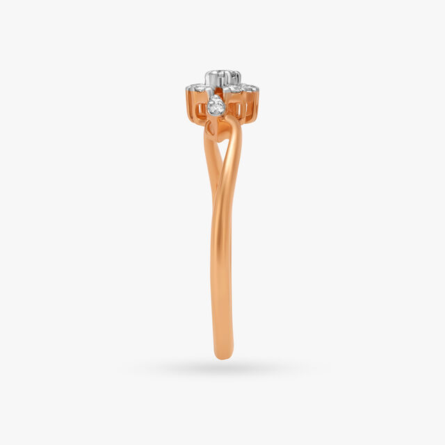 Radiant Blossom Diamond Finger Ring