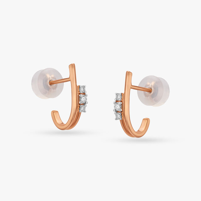 Chic Sparkle Diamond Hoop Earrings 