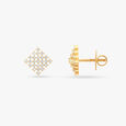 Grid Diamond Stud Earrings 2