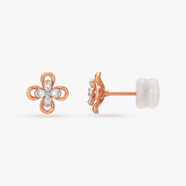 Floral Beauty Diamond Stud Earrings 2
