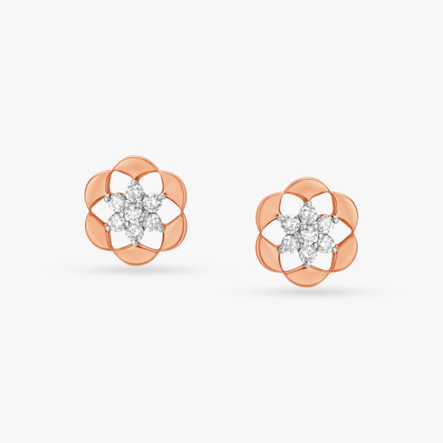Elegant Blooms Diamond Stud Earrings 