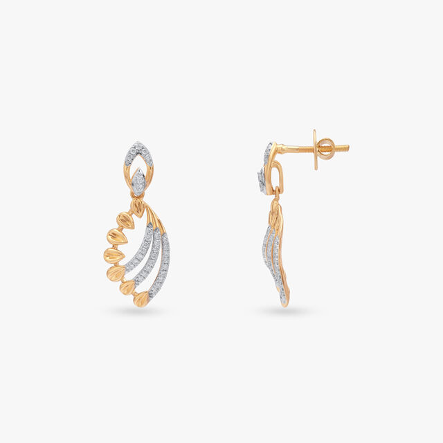 Petal Arc Diamond Drop Earrings 2