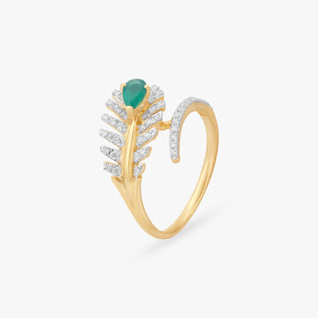 Sparkling Leaf Diamond Ring