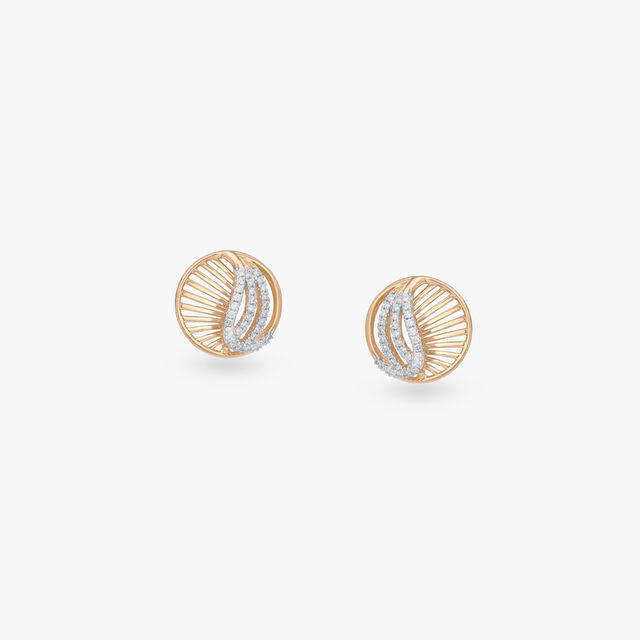 Celestial Circle Diamond Stud Earrings 