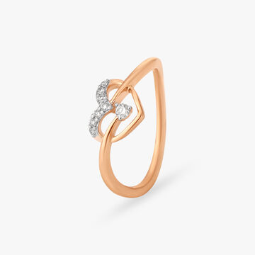 Sparkling Heart Diamond Finger Ring