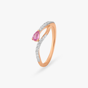 Pink Marquise Diamond Finger Ring