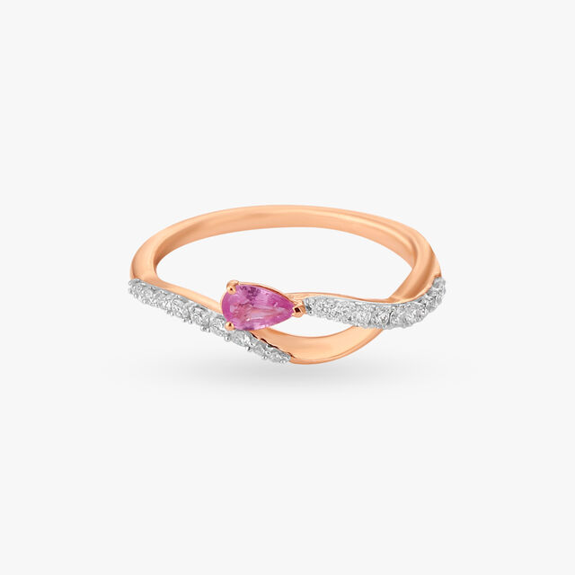 Pink Marquise Diamond Finger Ring