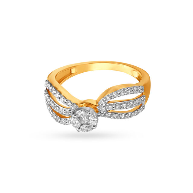 Bow-Tie Diamond Finger Ring 2