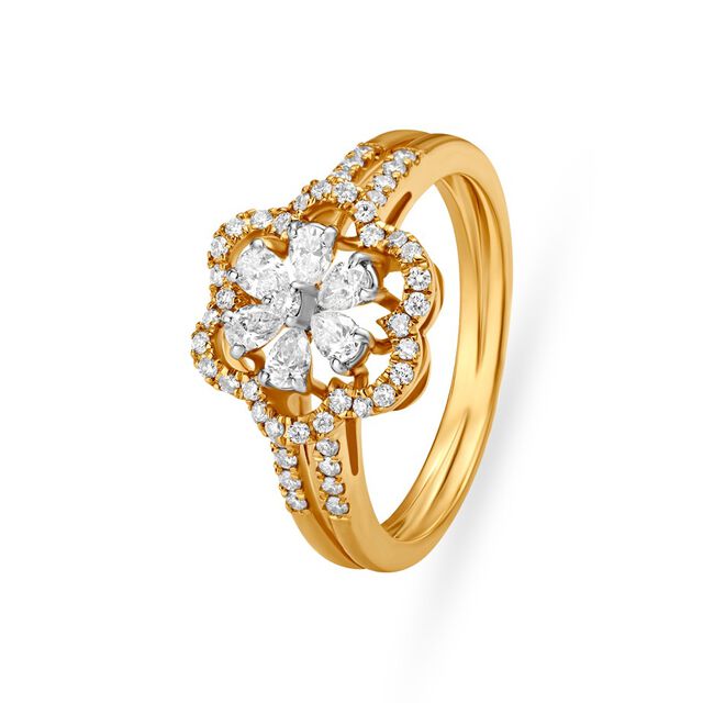Ornate Floral Finger Ring